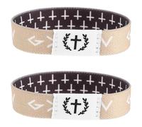 SOIMISS Braccialetti Elastici Versetti della Bibbia 2 Pezzi Braccialetto da Polso Religioso Unisex Scritture Motivazionali Bomboniere Religiose per Eventi Scolastici Premi e Feste di