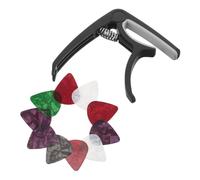 SOIMISS Capotasto e Plettro per Chitarra e Ukulele Accessori Resistente Cambio Tonalità Rapido con Meccanismo Quick Release Adatto Chitarre Acustiche Elettriche e Ukulele Precisione e