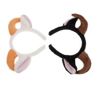 SOIMISS Cerchietti Orecchie di Pecora e Corna in Peluche Set da 2 Pezzi a Due Toni Fascia per Chioma Cosplay Animale da Fattoria per Feste e Travestimenti Natalizi