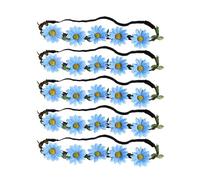 SOIMISS Cerchietto Fiori Hawaiani Blu 5 Pezzi Fascia Floreale per Feste a Tema Spiaggia e Pool Party Decorazioni