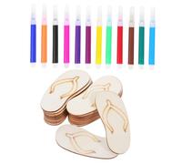 SOIMISS Ciabatte di Legno - Decorazione da Spiaggia 1 Set di Trucioli di Legno per La Decorazione della Casa Ciabatte da Donna con Plateau