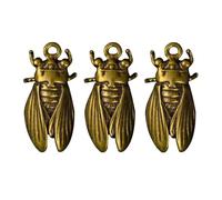 SOIMISS Ciondoli in Ottone a Forma di Cicala Retrò, Set da 3 Pendenti Creativi per Fai da Te, Decorazioni Portachiavi Artigianali, Accessori per Feste e Collezioni Personali