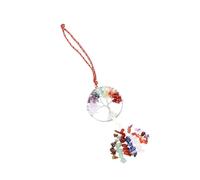 SOIMISS Ciondolo Decorazione Sospesa Chakra a Forma di Albero della Vita 7 Pietre Chakra, Cristallo Lucido e Leggero, per Interni Auto, Finestre e Giardini