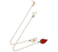 SOIMISS Collana Ciondolo dell'Amicizia a Forma di Cuore Diviso per Coppie Set di Gioielli per Donne in Lega di Zinco Resistente Catena Smaltata per Maglione Regalo per la Festa degli