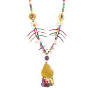 SOIMISS Collana Lunga da Donna con Perline di Guscio di Cocco Colorate Gioiello Etnico in Stile Spiaggia Accessorio Moda Quotidiano Regalo per Ragazza e Mamma