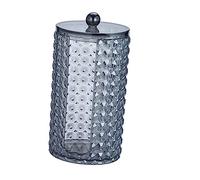 SOIMISS Contenitore Organizzatore per Cotton Swab e Struccanti Acrilico Trasparente Nero Design Ellittico con e Sigillante Makeup Pulito Ed per Bagno