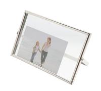 SOIMISS Cornice per Foto da Tavolo in Vetro Trasparente e Metallo Argento, Elegante e Semplice, la Decorazione della Casa per Esporre Ricordi Raffinata Lavorazione