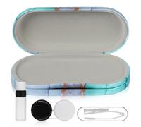 SOIMISS Custodia Per Lenti e Occhiali Portatile Doppio Strato, Scatola Resistente a Perdite Per Occhiali Da Sole e Lenti a Contatto, Contenitore Compatto Per Viaggi e Uso Quotidiano