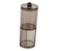 SOIMISS Dispenser Cotton Buds e Porta Dischetti Struccanti Nero Trasparente Scatola Rotonda in Plastica Resistente per Organizzazione Vanity Bagno Doppio per Conservazione Beauty