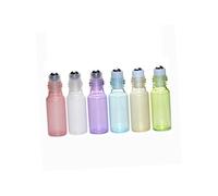 SOIMISS Flaconi Roll-on 6 Pezzi da 5 Ml in Vetro Portatile per Oli Essenziali, Bottiglie Ricaricabili Ermetiche Sfera in Acciaio Inox, per Viaggi e Aromaterapia