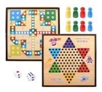 SOIMISS Gioco Da Tavolo in Legno Scacchiera Portatile Giocattoli Educativi Per Ragazzo Ragazza Ragazza Giochi Di Scacchi Semplici Scacchi Volanti Pratici Giocattoli Di Interessanti