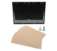 SOIMISS Lavagna Braille Portatile 27 Righe 30 Celle con Stilo in Plastico Set per Apprendimento e Scrittura Braille per Studenti Non Vedenti e Uso Didattico