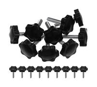 SOIMISS Manopole a Stella Filettate M8 X 40 MM in Plastica Nera Set da 20 Pezzi Vite Integrata Manopole di Serraggio Manuale per Utensili e Macchinari per la Lavorazione del Legno