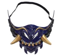SOIMISS Maschera Mezza Faccia Demone Giapponese Samurai Prajna Leggera e Traspirante per Uomo e Donna Costume Halloween e Cosplay Carnevale Design e Comfort Esteso