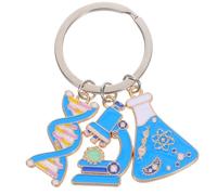 SOIMISS Microscopio di Laboratorio Con Ciondolo DNA Portachiavi Scienza, Biologia Chimica Per Tecnici Di Laboratorio, Blu, 5.80X2.80X0.20CM, Novelty