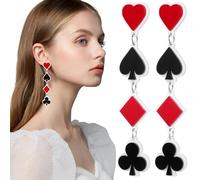 SOIMISS Orecchini Geometrici Pendenti a Forma di Carte da Gioco, Ornamenti Creativi le Orecchie da Donna, Decorazioni Resistenti Ipoallergeniche per Uso Quotidiano e Occasioni Speciali