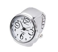 SOIMISS Orologio ad Anello per Coppie 2 Pezzi Quadrante Bianco e Numeri Grandi in Metallo, Design Creativo e Stile Unico, come Regalo