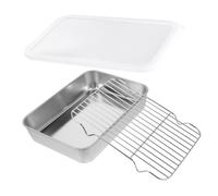 SOIMISS Padella in Acciaio Piastra per Barbecue Espositore per Alimenti Teglia per Arrosti Facil Pulire Cuocere