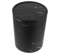 SOIMISS Pattumiera con Coperchio a Bascula Effetto Marmo Nero, Grande | Plastica, Anello Ferma Sacco, per Cucina e Bagno, Design Moderno e Raffinato