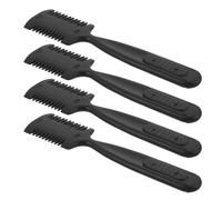 SOIMISS Pettine Rasoio per Tagliare Chioma a Doppio Uso 4 Pezzi Strumento Texturizzante per Sfoltire Doppie Punte Impugnatura Comoda per Uso Professionale e Domestico Adatto a Chioma