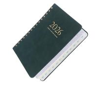 SOIMISS Planner in Pelle PU Verde Scuro Organizer Mensile e Settimanale con Chiusura Elastico Journal Minimalista per Agenda Obiettivi e Programmazione Giornaliera