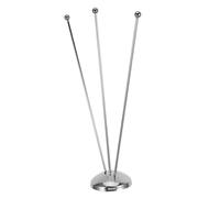 SOIMISS Portabandiera da Tavolo in Metallo Inox 3 Aste per Mini Bandiere, Supporto Compatto e Stabile per Scrivania Ufficio e Conferenze, Piccolo Pennone Portatile per Eventi e Sale