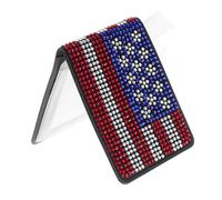 SOIMISS Portadocumenti Auto con Brillanti Scintillanti e Resistente all Acqua Organizer Interno Elegante per Patente e Assicurazione Accessorio Donna con Design Esclusivo Bandiera Usa