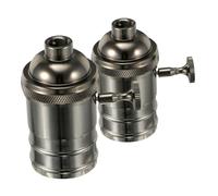 SOIMISS Portalampada E27 Vintage in Pressofusione Di Alluminio, Resistente Al Calore, Base Per Lampade a Sospensione Retrò, Sicurezza Garantita, Set Da 2 Pezzi Per Illuminazione Casa e Ufficio