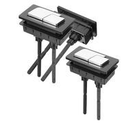 SOIMISS Pulsante Doppio Scarico per Wc Rettangolare in Plastica Nera, Set da 3 Pezzi per Ricambio Serbatoio Water, Facile Installazione per Bagno Domestico e Commerciale