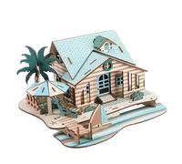 SOIMISS Puzzle 3D in Legno Casa Bali per Educativo Puzzle in Legno Colorato Sviluppo Intellettuale da Te per Casa sulla Spiaggia
