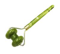 SOIMISS Rullo per Massaggio Viso in Jade Naturale, Doppio Strumento Estetico Portatile per Anti-Aging e Cura della Pelle