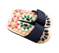 SOIMISS Sandali Massaggio Piedi in Pu Ed Eva Ciottoli Naturali, Pantofole Per Massaggi Benefici Per La Circolazione, Rilassanti Per Piedi Stanchi Taglia 39-40 Nero Per Uso Quotidiano