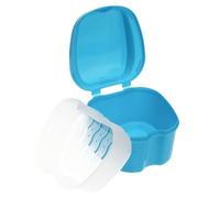 SOIMISS Scatola Per Dentiera e Custodia Per Con Sospesa Per Anziani e Facile Trasportare e Design Ergonomico Blu