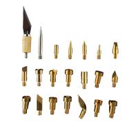 SOIMISS Set 22 Pezzi Punte per Ferro da Saldatura in Rame per Pirografia su Pelle e Sughero, Decorazione a Linea Singola, Lavorazione Artigianale