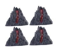 SOIMISS Set 4 Mini Vulcani in Plastica 8Cm Modelli Realistici per Decorazioni Scientifiche e Feste a Tema Giocattoli Vulcanici per e Collezionisti Paesaggi Dinosauri