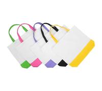 SOIMISS Set 5 Borse di Tela Riutilizzabili con Fondo Rigido e Manici Resistenti, Grandi Borse Tote Colorate la Spesa Quotidiana, Lavoro, Viaggi e Uso Multiuso