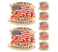 SOIMISS Set 7 Spille Commemorative Storiche 250° Anniversario Usa 2026, Spille da Bavero Rosso Bianco Blu Nastro Bandiera Americana e Spilla Liberty Bell, Distintivi Patriottici