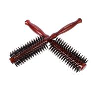 SOIMISS Set Da 2 Spazzole Per Chioma a Pettine Rotondo in Legno Con Setole Naturali, Manico Ergonomico, Taglia s e L, Per Styling Quotidiano Di Chioma Lisci e Ricci Da Donna