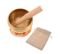 SOIMISS Set Di Ciotola Del Canto Nepalese in Rame 8cm Bastone e Sacchetto Di Juta Per Yoga Meditazione e Preghiera Ciotola Sonora Buddista Per Pratiche Spirituali e Relax
