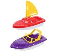 SOIMISS Set Giocattoli da Spiaggia 2 Pezzi Barche Giocattolo per 1-7 Anni, Barca da Bagno in Plastica Sicura, Giochi Acqua per Piscina e Vasca, Stimola Creatività e Manualità