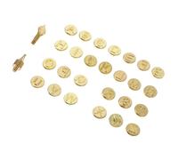 SOIMISS Set Punte per Pirografia Lettere per Pelle e Carta, 28 Pezzi | Ottone Color Oro, Filettatura a Vite, Alfabeti Maiuscoli A-z e 2 Punte da Disegno Incluse