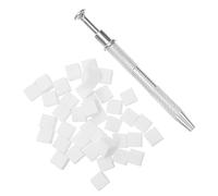 SOIMISS Set Spugne per Unghie Mini 100 Pezzi Bianche con Penna Nail Art e Scatola Porta Accessori Spugne Morbide per Sfumare Trucco Art Strumenti Riutilizzabili per Manicure