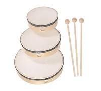 SOIMISS Set Tamburi a Mano Per Bambini 6 Pezzi Tamburi a Cornice Di Legno Da 15, 20 e 25 Cm, Bacchette Incluse, Strumenti a Percussione Per Sviluppo Coordinazione e Senso Del Ritmo