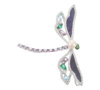SOIMISS Spilla a Forma di Libellula per Donna Strass in Lega Spilla da Bavero Elegante per Abiti e Maglioni Accessorio Brillante per Look Business e Casual