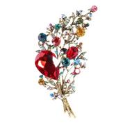 SOIMISS Spilla Vintage a Forma Di Bouquet Delicato, Spilla Da Petto Con Cristalli Brillanti, Ornamento Chic Per Abbigliamento Ed Eleganza, Regalo Raffinato Per Donne