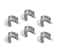 SOIMISS Staffe per Asta Armadio in Acciaio Inox 6 Pezzi con Flangia a U da 25 Mm, Supporto Stabile per Barre Appendiabiti, Montaggio Rapido per Organizzazione Armadio e Camera da