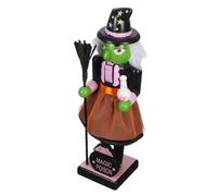 SOIMISS Statuetta Schiaccianoci in Legno per Halloween Decorazione Robusta e Compatta Pupazzo Strega Dipinto a Mano per Superfici e Scenari Festivi Interiori