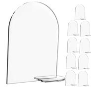 SOIMISS Supporti per Cartelli in Acrilico Trasparente 10 Pezzi Segnaposto Multifunzione Base Stabile per Matrimoni e Feste Porta Numeri da Tavolo Personalizzabile Facile da Pulire