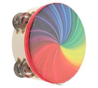 SOIMISS Tamburello Doppia Sonagli Arcobaleno Mano per Strumento Percussione Educativo Festa Danza Karaoke