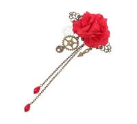 SOIMISS Tornatore Di Rose Marcia Gotico Clip Per Goth Accessori Molletta Fermaglio Per Steampunk Alt Fermagli Per Lolita Party Haarschmuck Rosso Poliestere